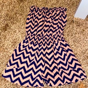 brown & tan zigzagged romper